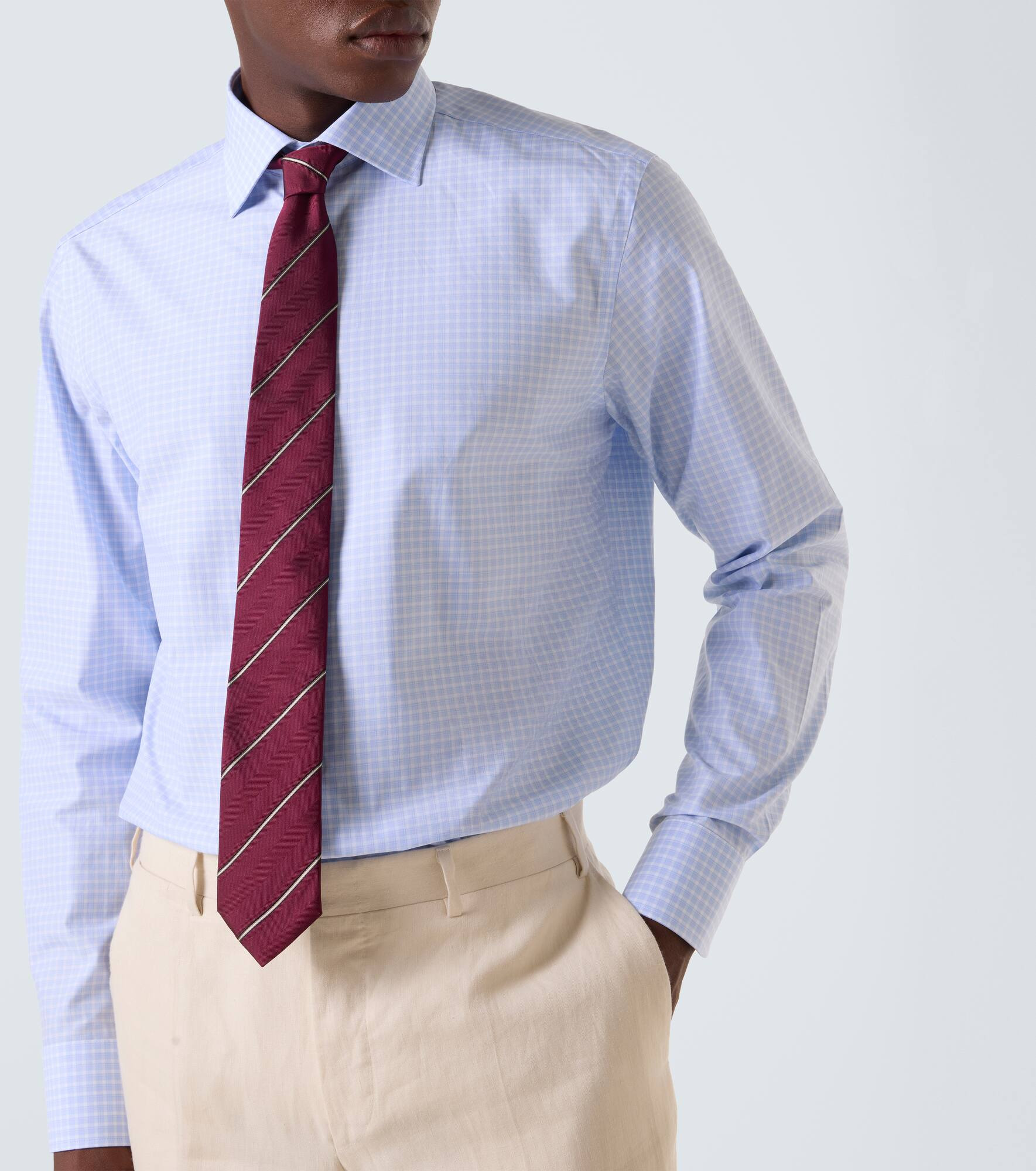 Checked cotton poplin shirt - 5