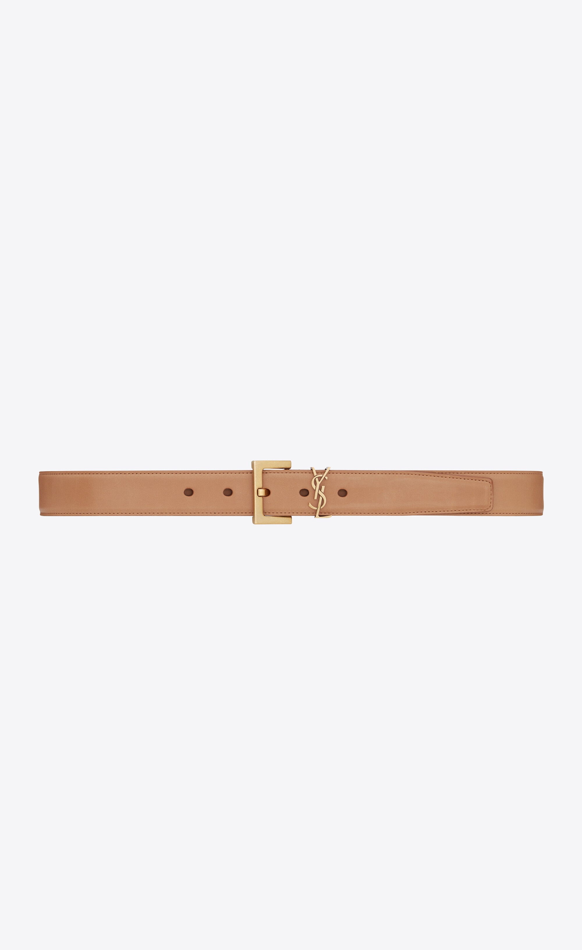 cassandre belt with square buckle in vegetable-tanned leather - 1