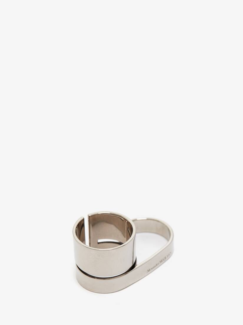 Men's Double Ring in Antique Silver - 3