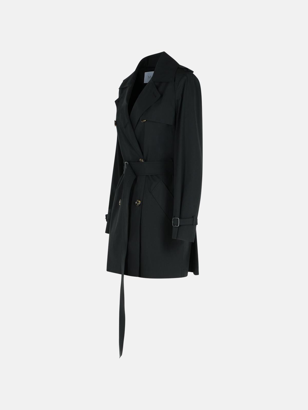 'LANDA' BLACK COTTON TRENCH COAT - 2