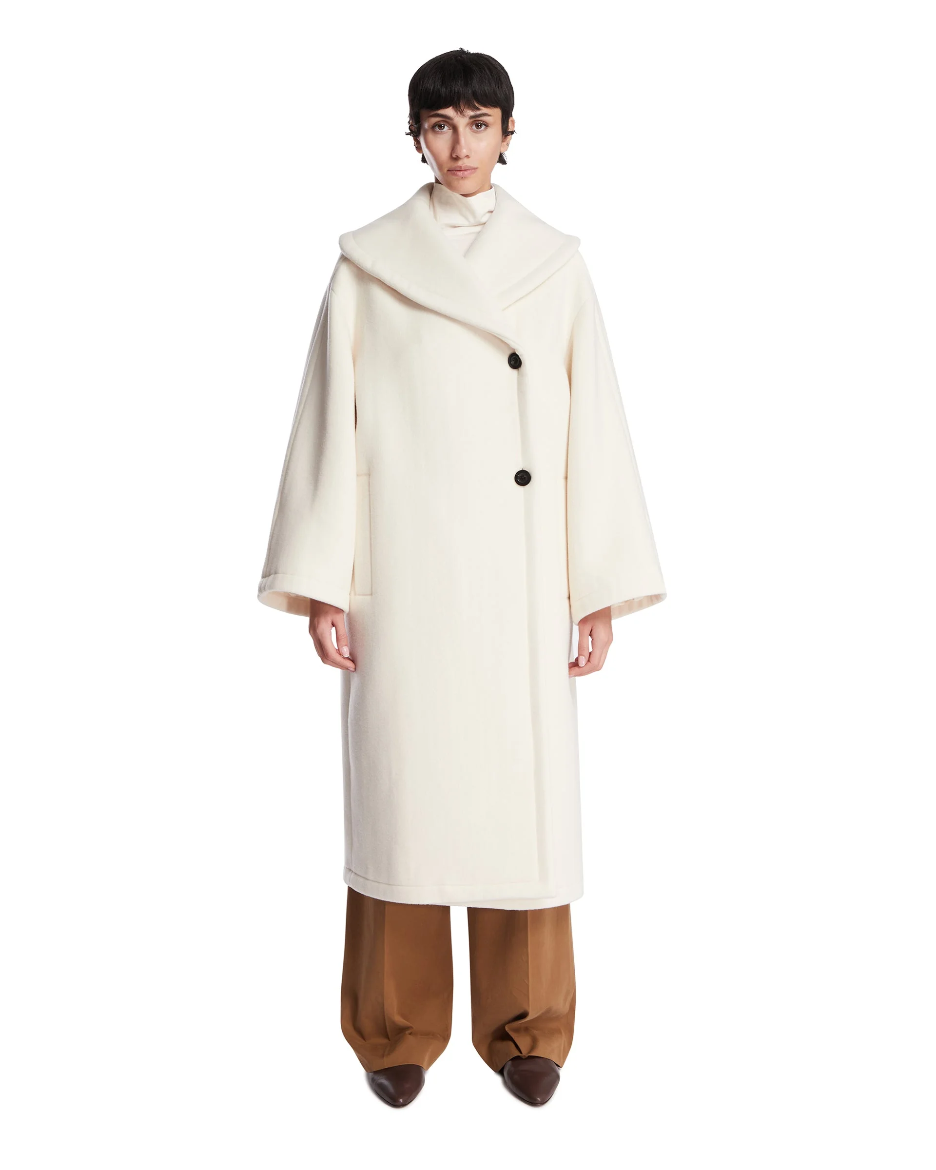 White Regino Wool Coat - 1