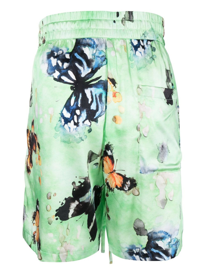 NAHMIAS butterfly-print silk shorts outlook