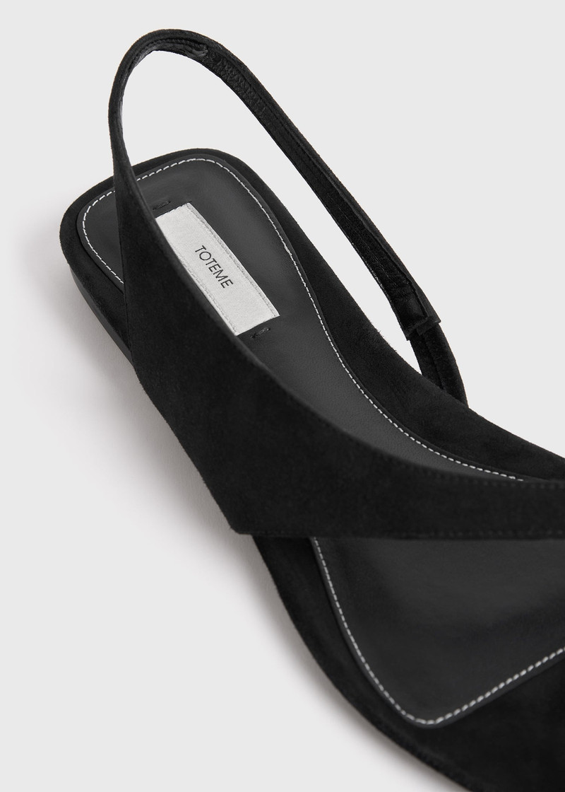 Suede thong sandals black 6