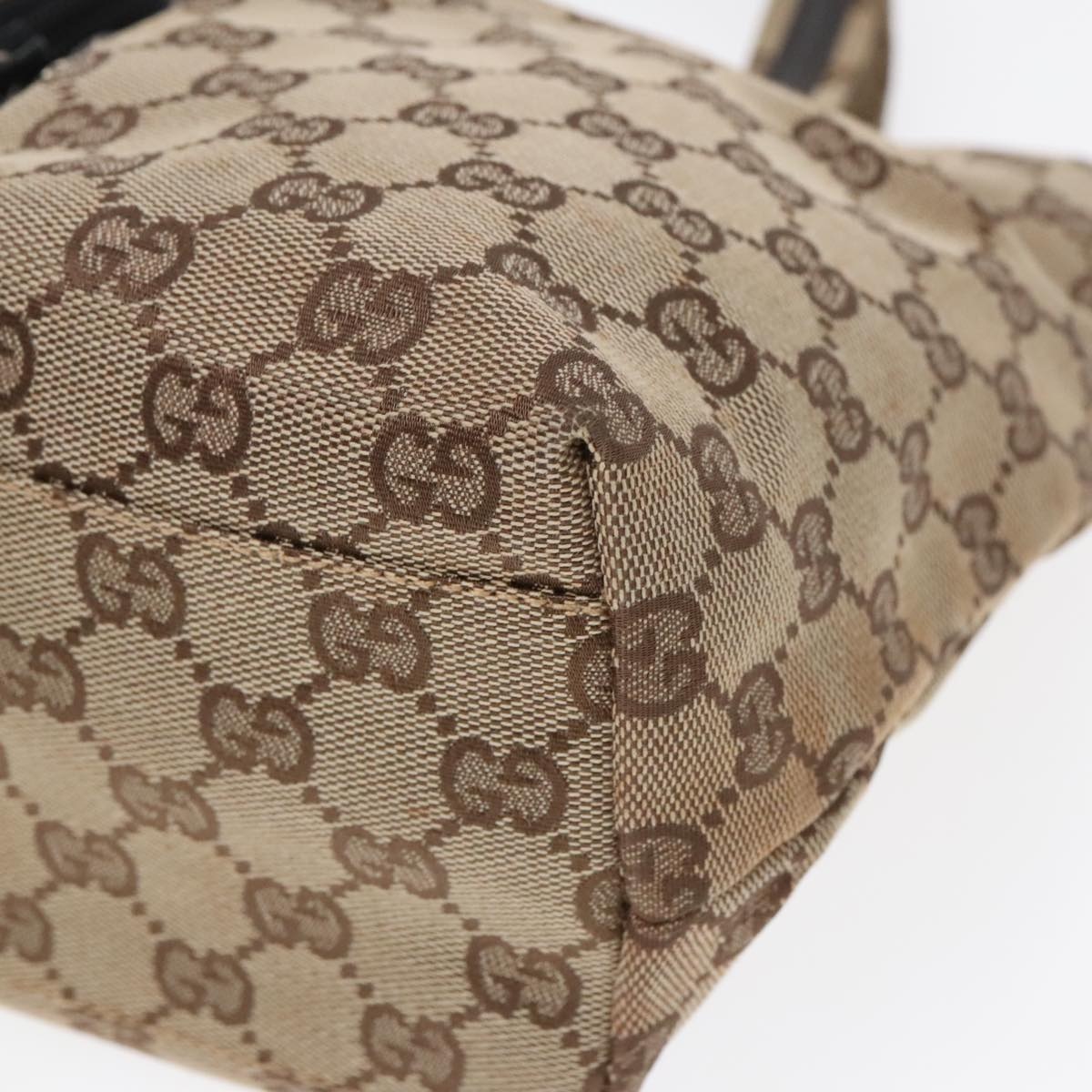 GUCCI GG Canvas Hand Bag Beige Silver 002 002 - 14