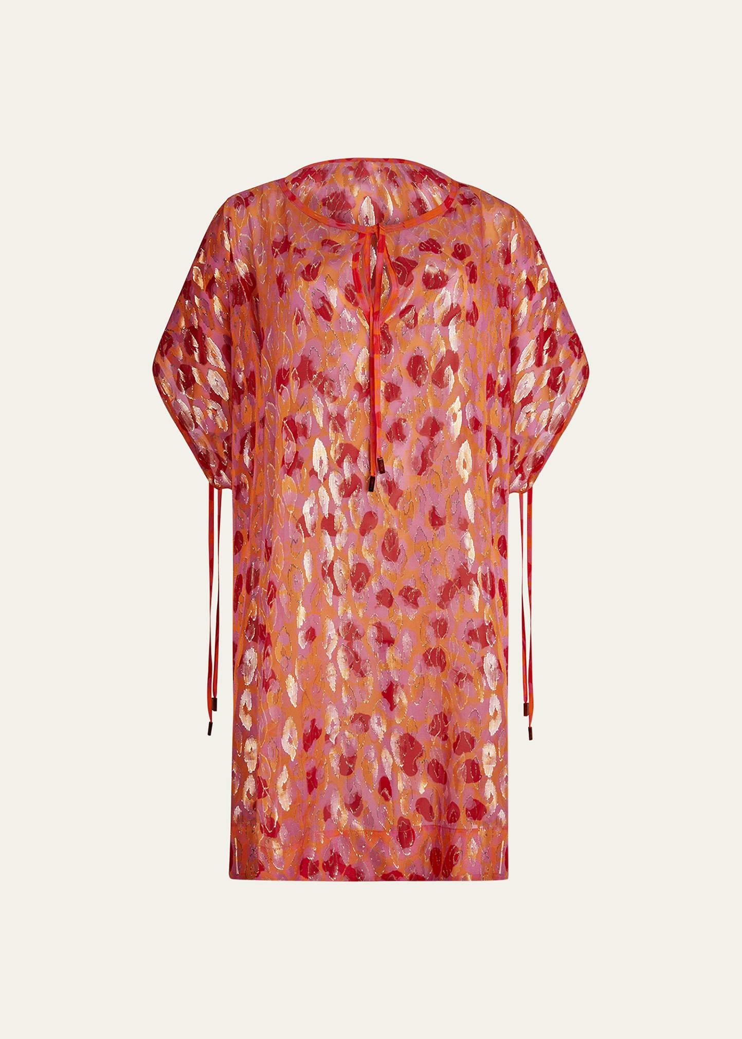 Abstract Leopard Printed Coverup Dress - 1