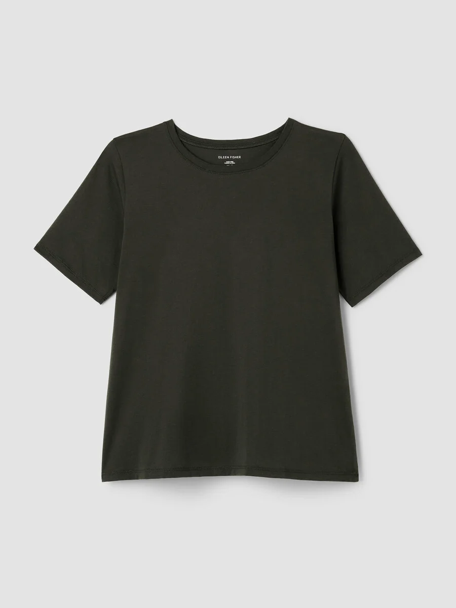Organic Pima Cotton Jersey Round Neck Tee - 1