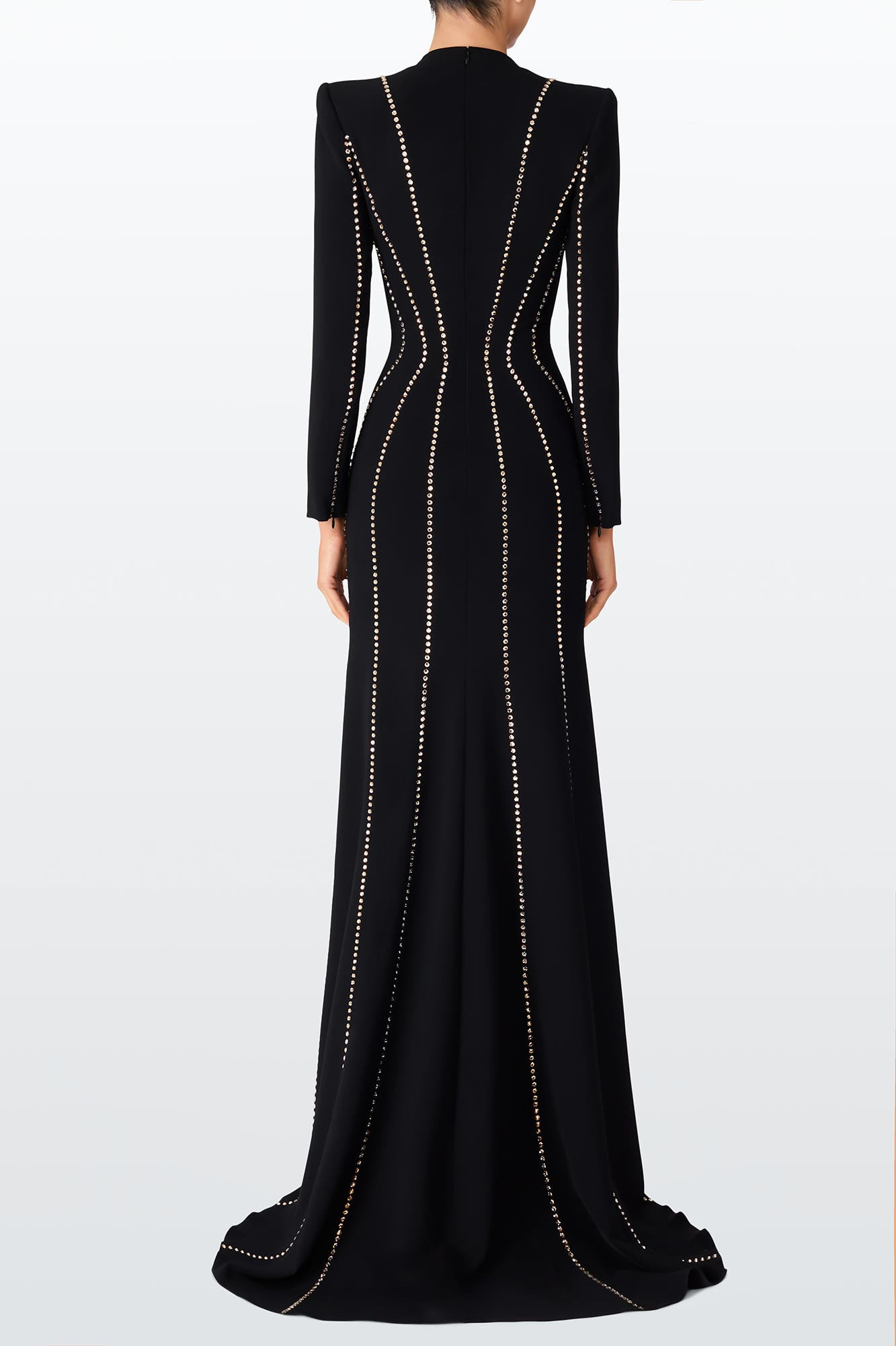 Jenny Packham Victoire Rhinestone-Embellished Maxi Gown in Liquorice at Nordstrom - 3