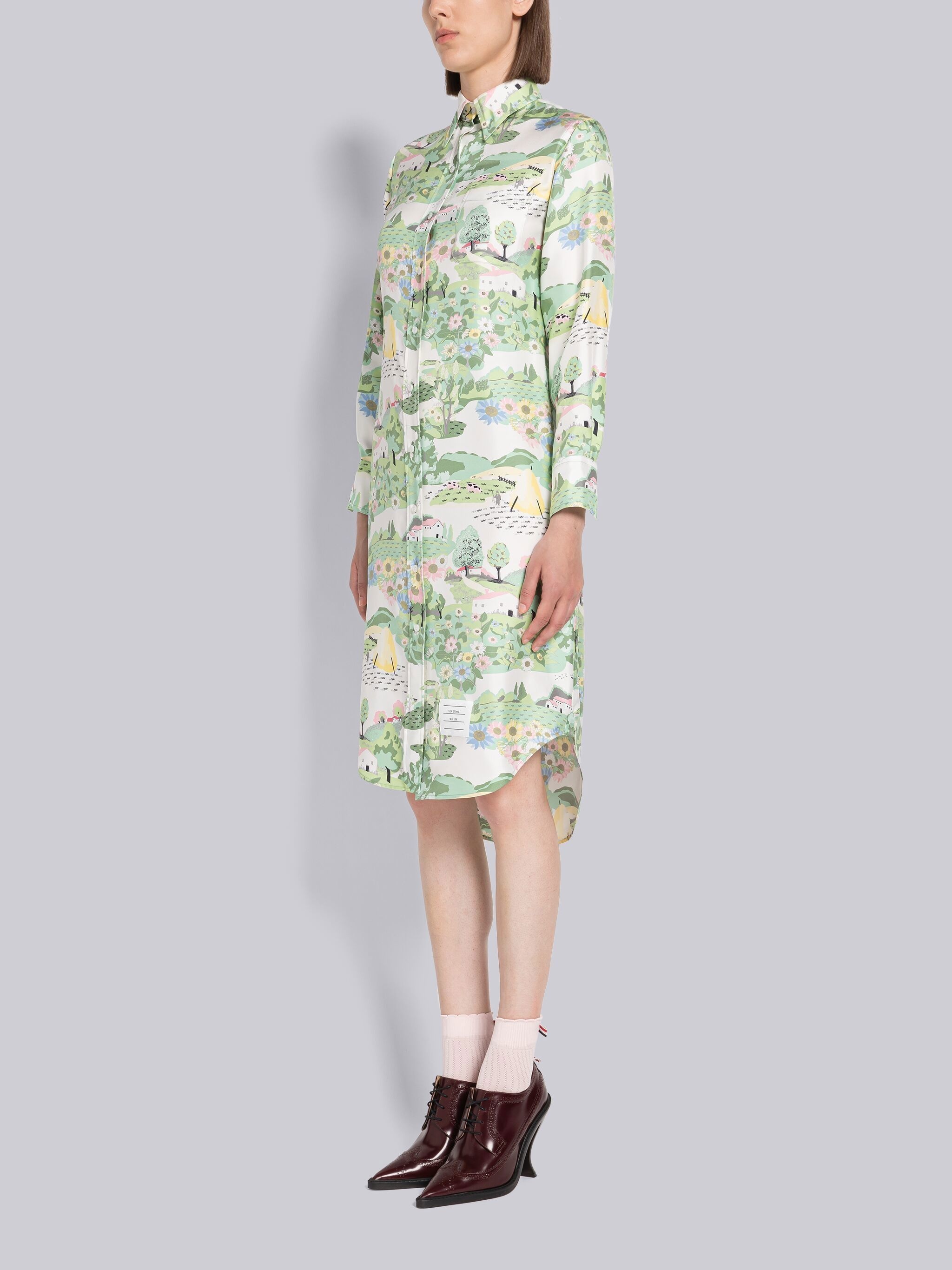 Scenic Silk Twill Shirtdress - 2