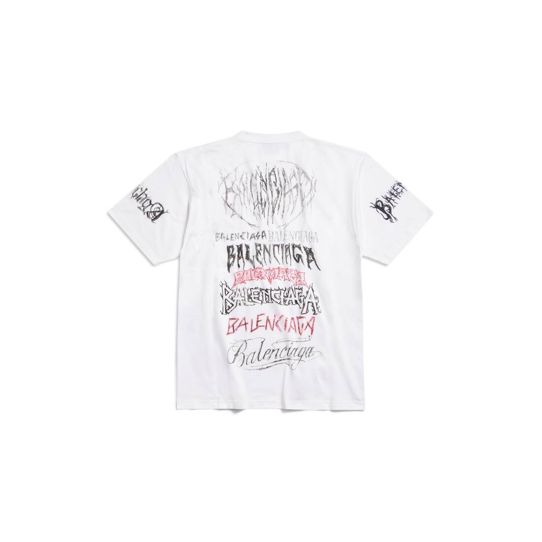 Diy Metal T-shirt Large Fit in White/black/red - 2