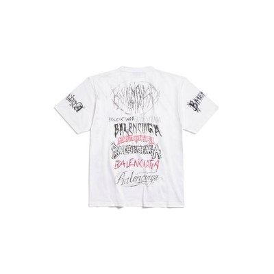 BALENCIAGA Diy Metal T-shirt Large Fit in White/black/red outlook