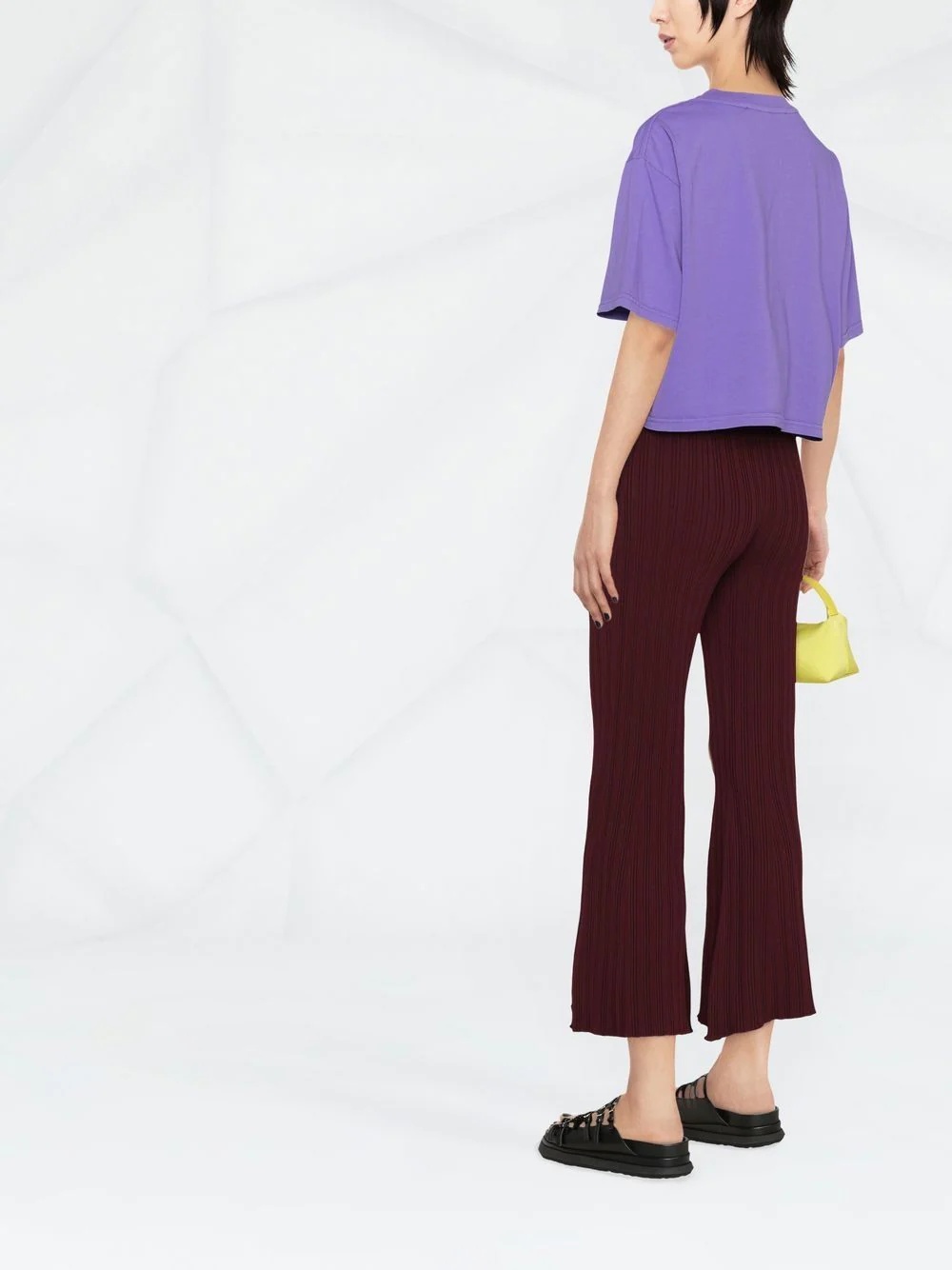 logo-print cropped T-shirt - 3