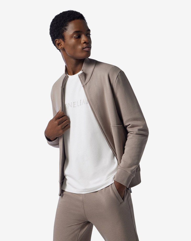 CORNELIANI White crew neck stretch cotton jersey t-shirt outlook