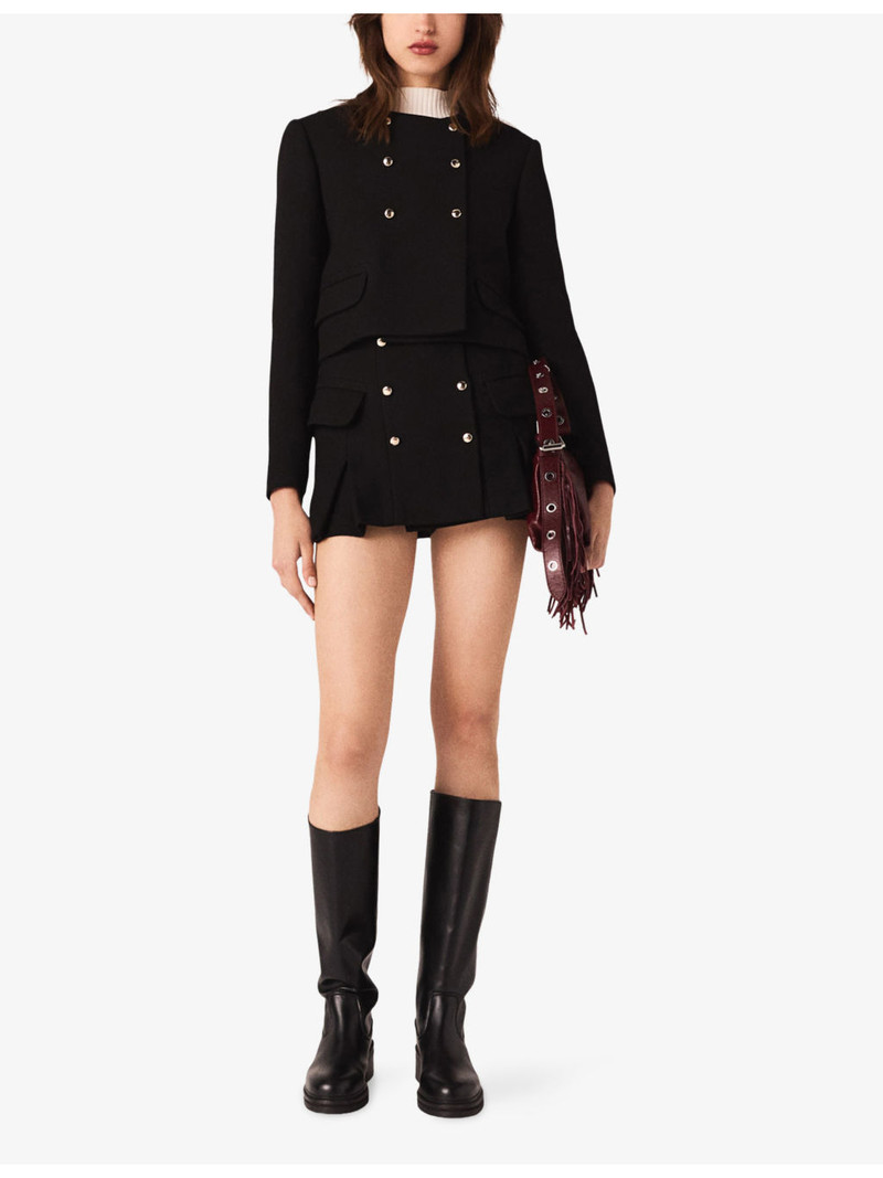 maje Cropped Round-Neck Woven Jacket outlook