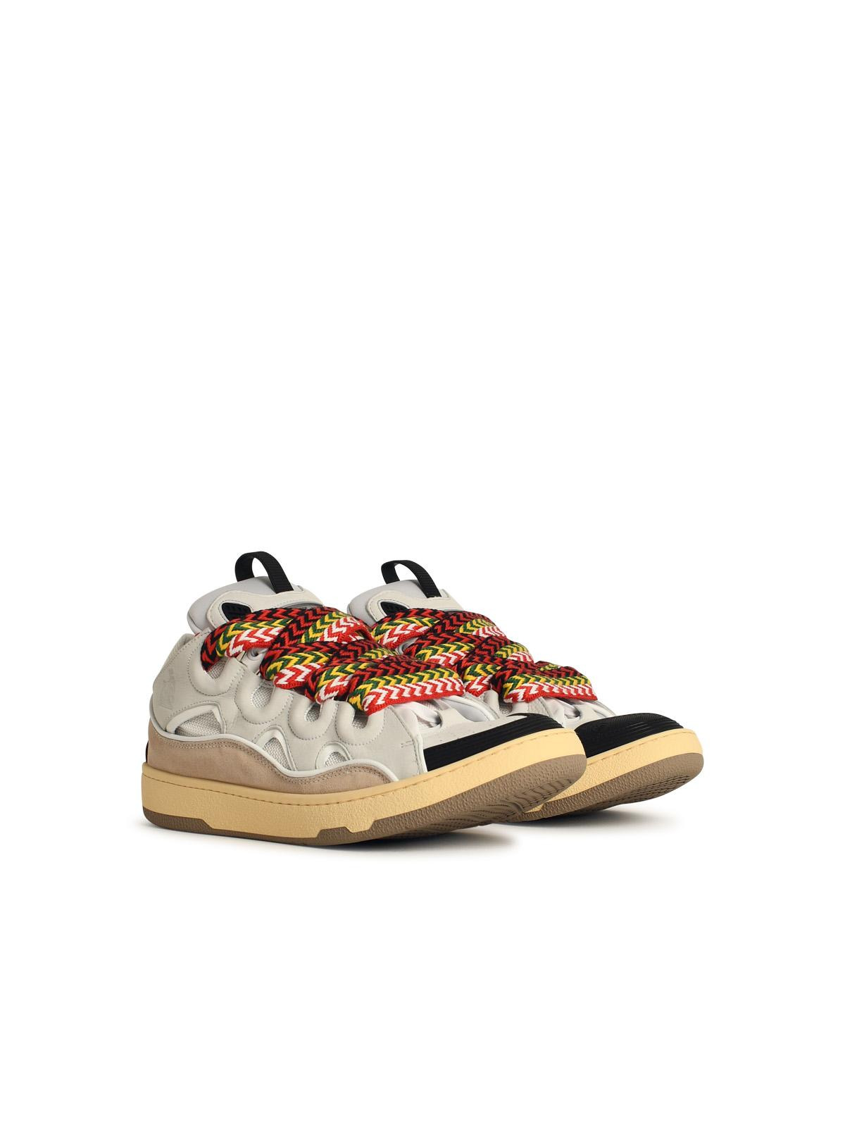 Lanvin 'Curb' White Leather Blend Sneakers Men - 2