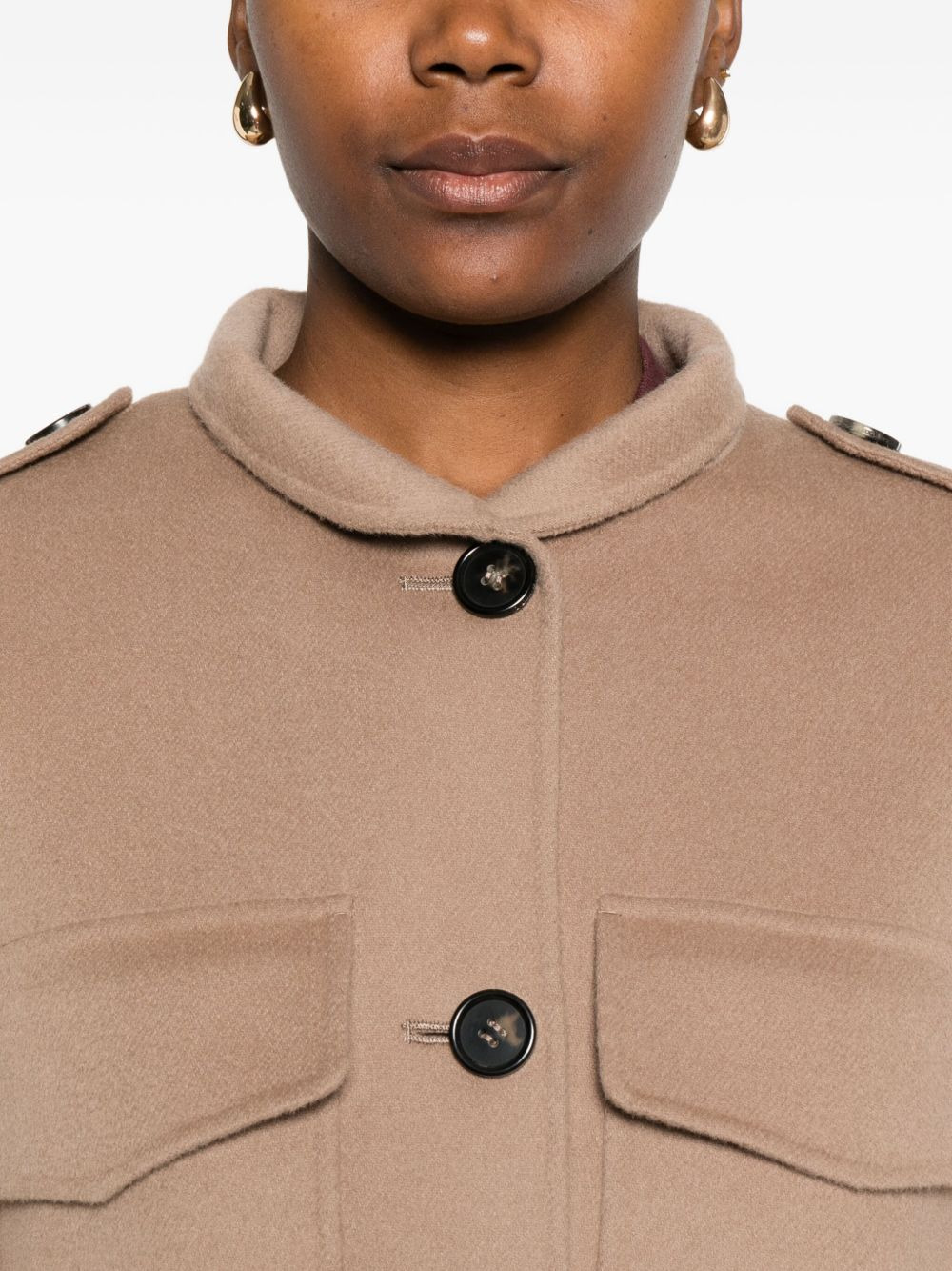 flap-pocket button jacket - 5