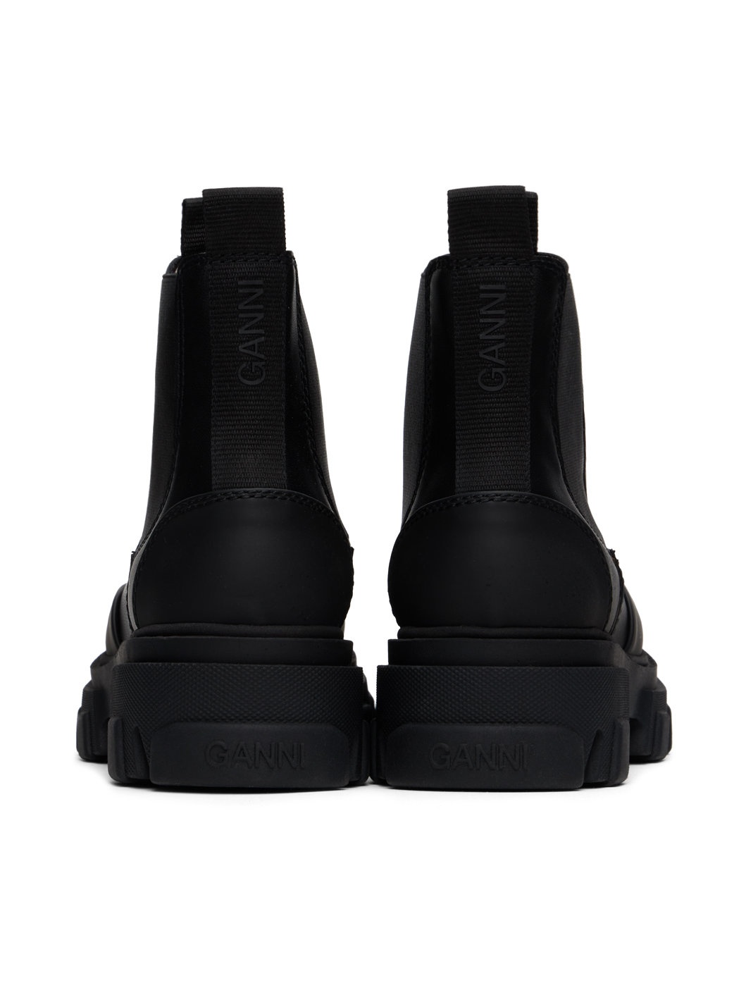 Black Stitch Cleated Low Chelsea Boots - 2