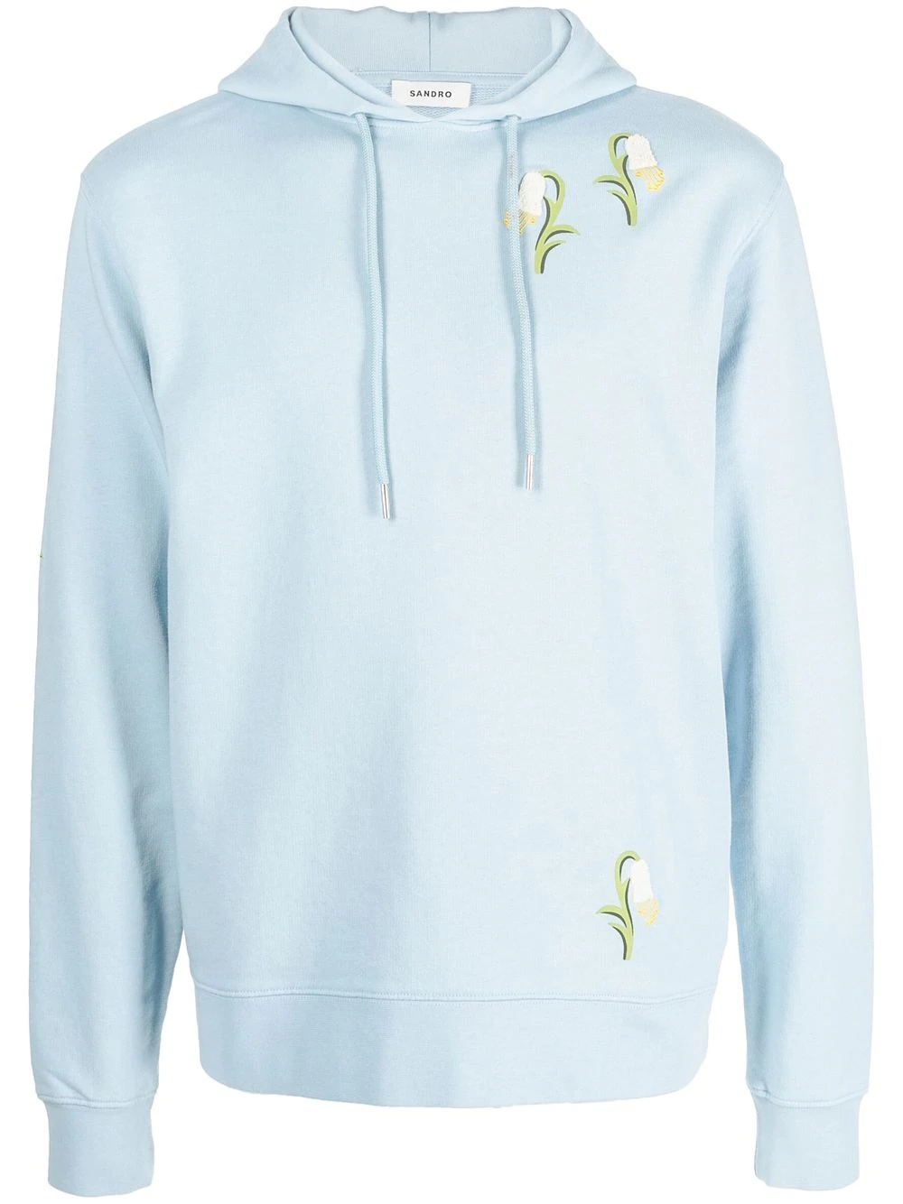 Lily-flower detail hoodie - 1