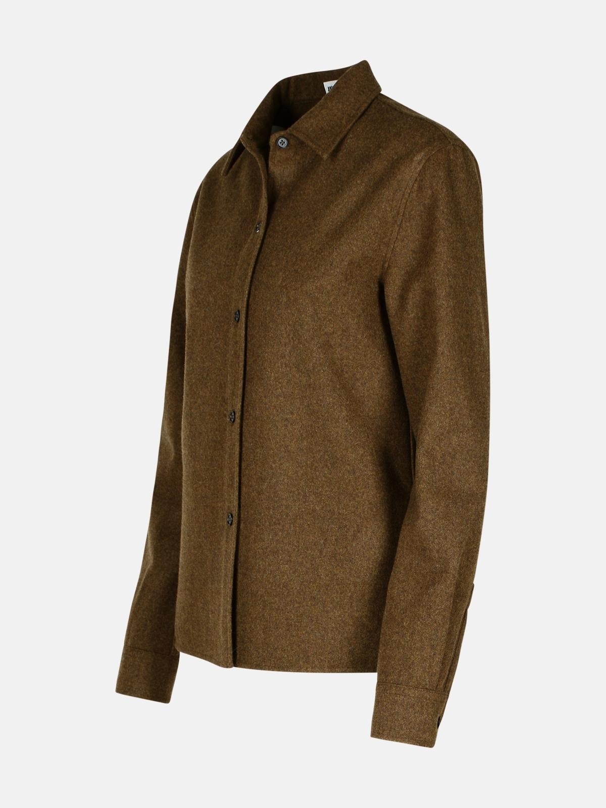 BROWN WOOL SHIRT - 2