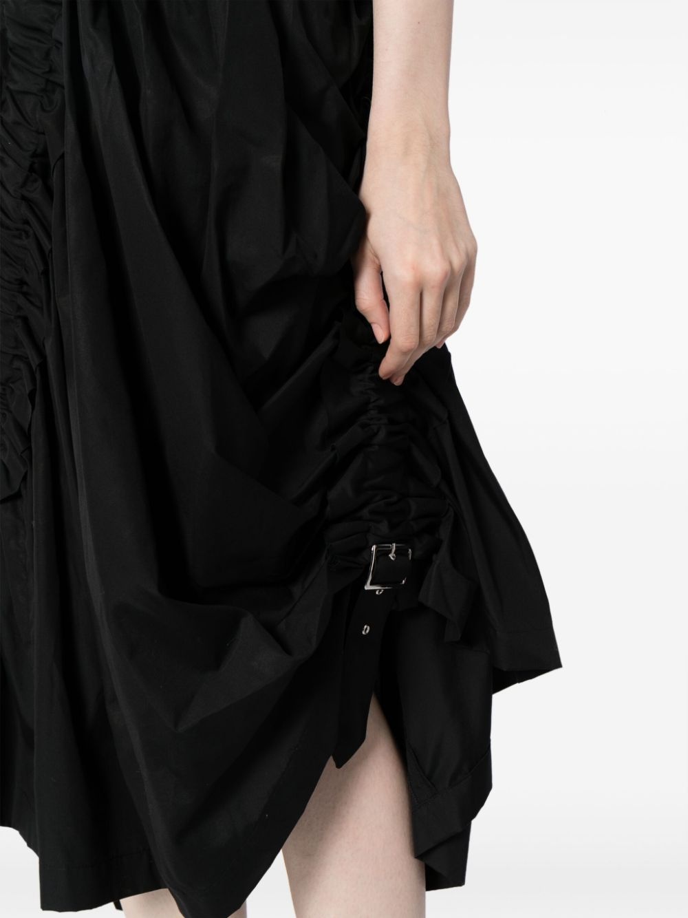 ruched-detailing cotton skirt - 5