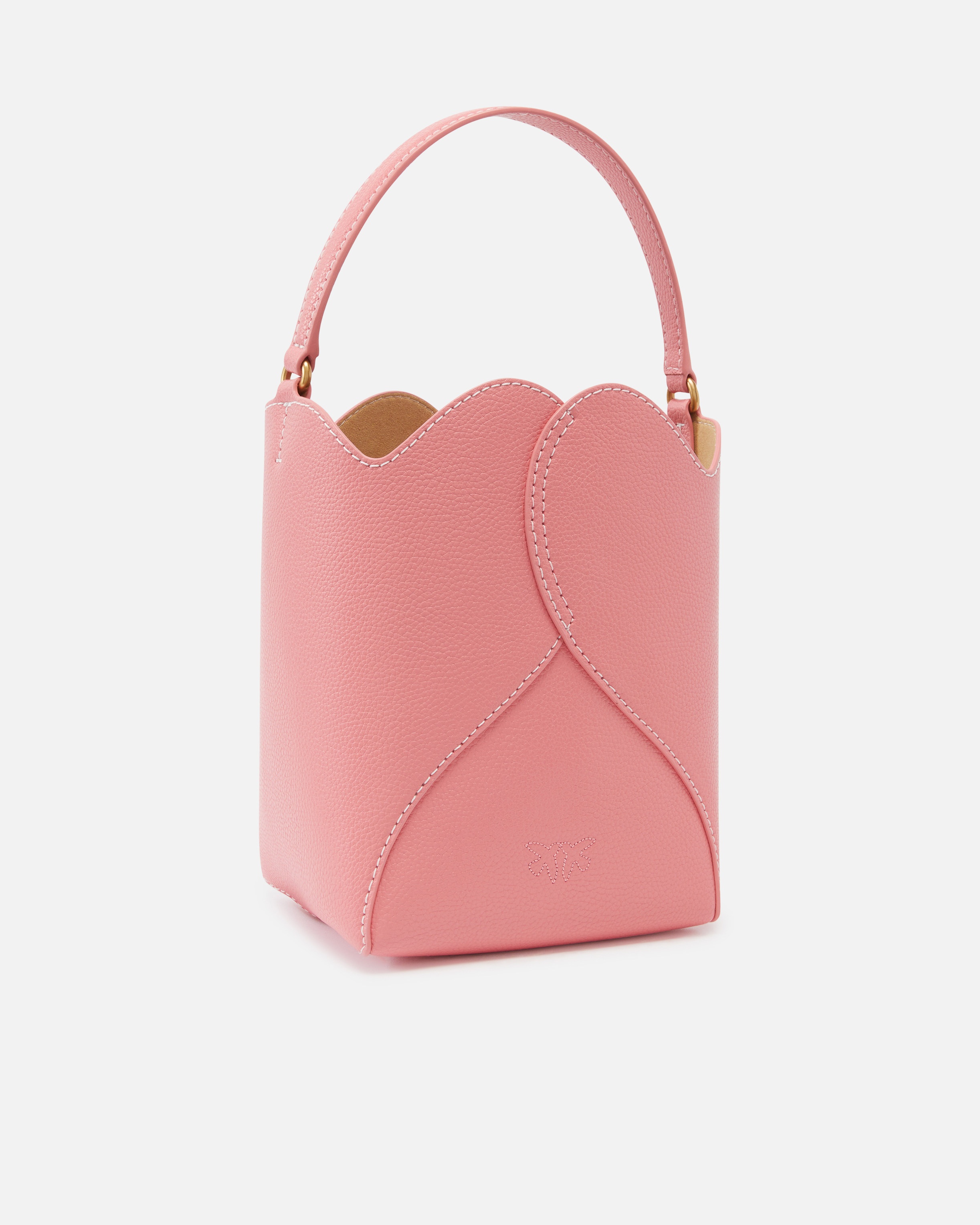 HEART MINI LEATHER BUCKET BAG WITH SHOULDER STRAP - 2