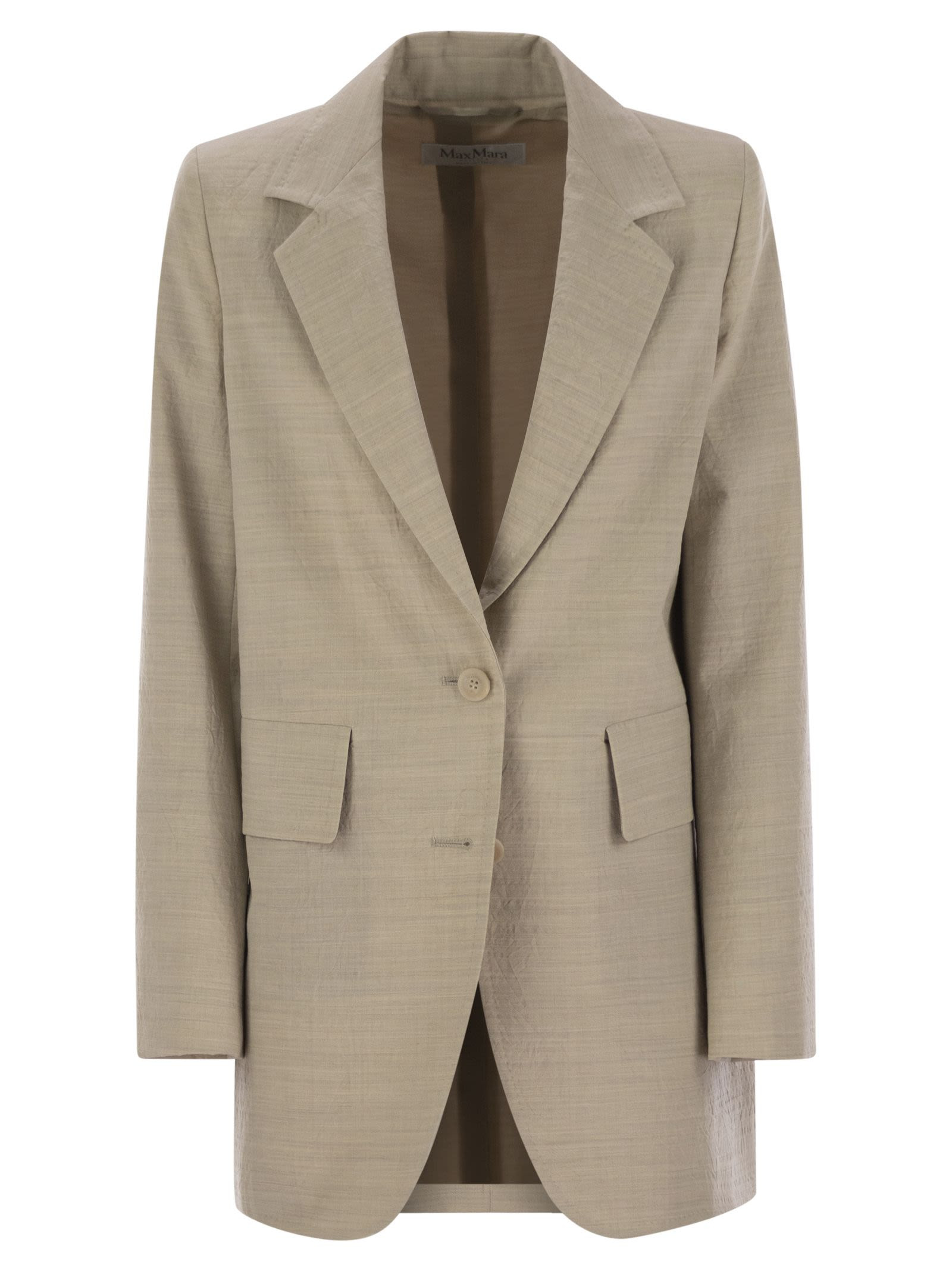 Maxmara Women Acacia1234 - Single-Breasted Wool Canvas Blazer - 1