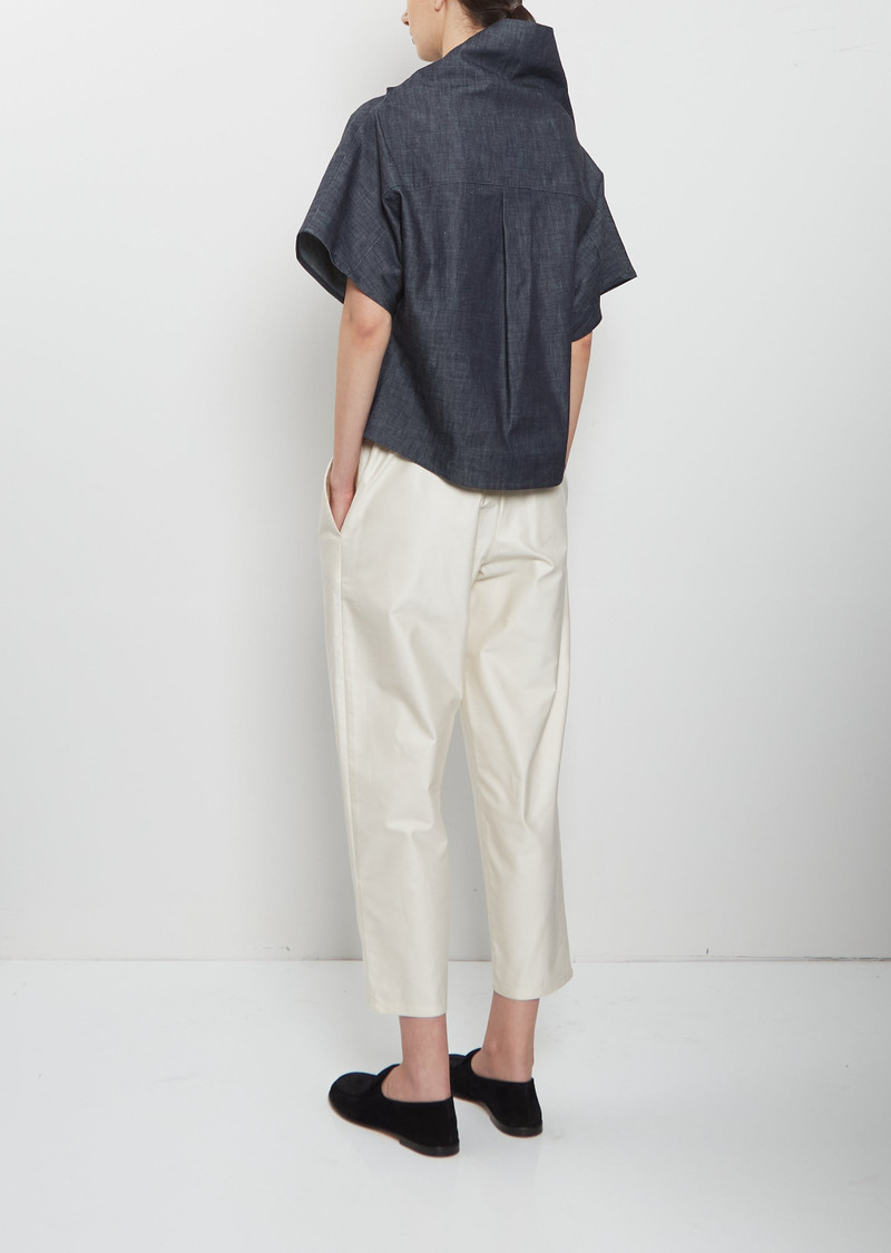 DUŠAN Carrot Cotton Pants — Ivory outlook