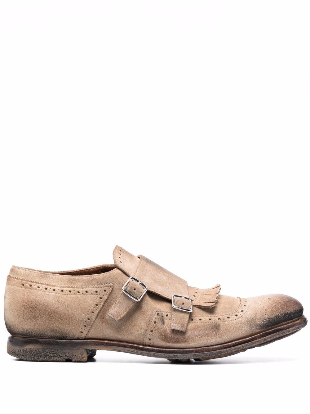 distressed monk-strap shoes - 1