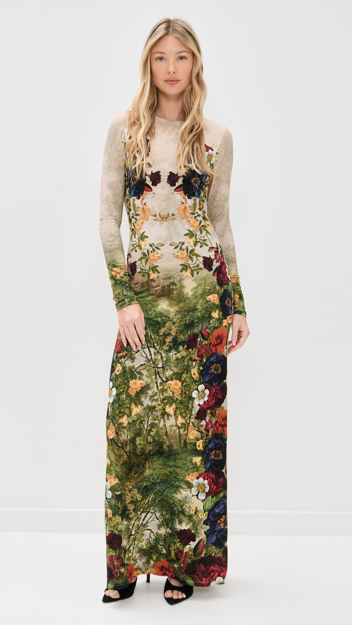Delora Long Sleeve Crew Neck Maxi Dress - 6