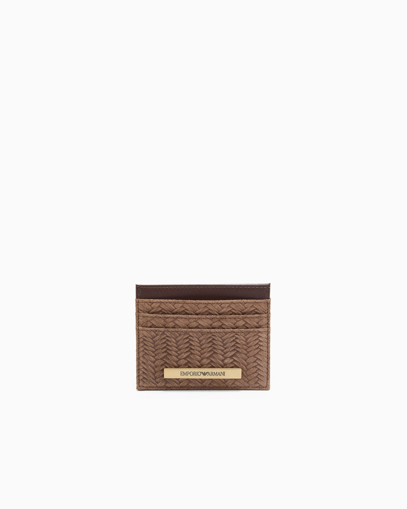 EMBOSSED SUEDE CARD HOLDER 1