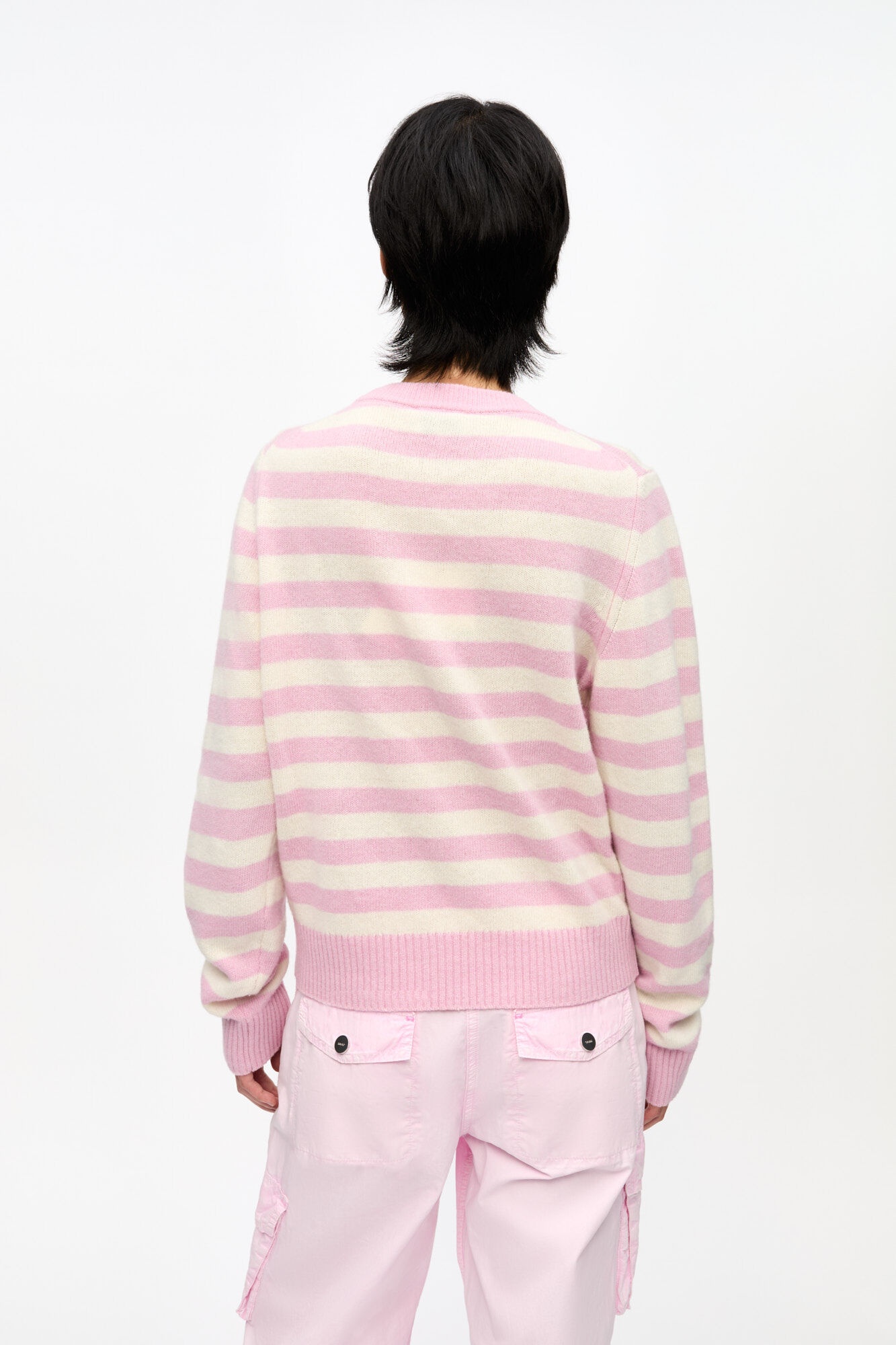 STRIPED GRAPHIC WOOL BUNNY SWEATER - 4