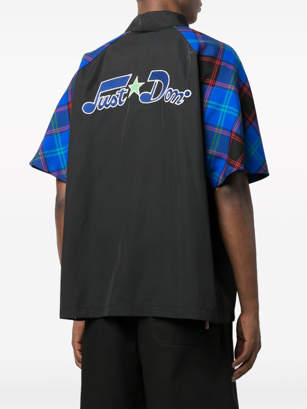colour-block short-sleeved shirt - 4