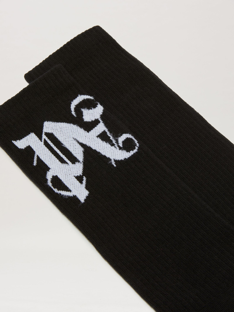 Palm Angels Denim Monogram Pouch outlook