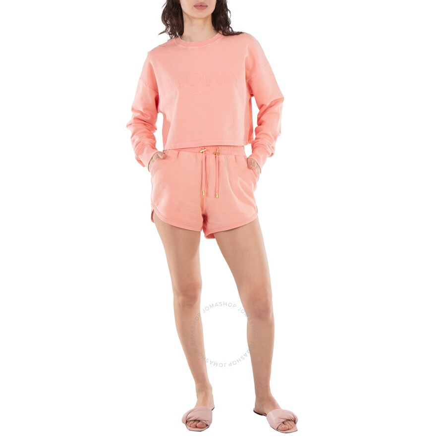 Balmain Logo Embroidered Cotton Shorts - 4