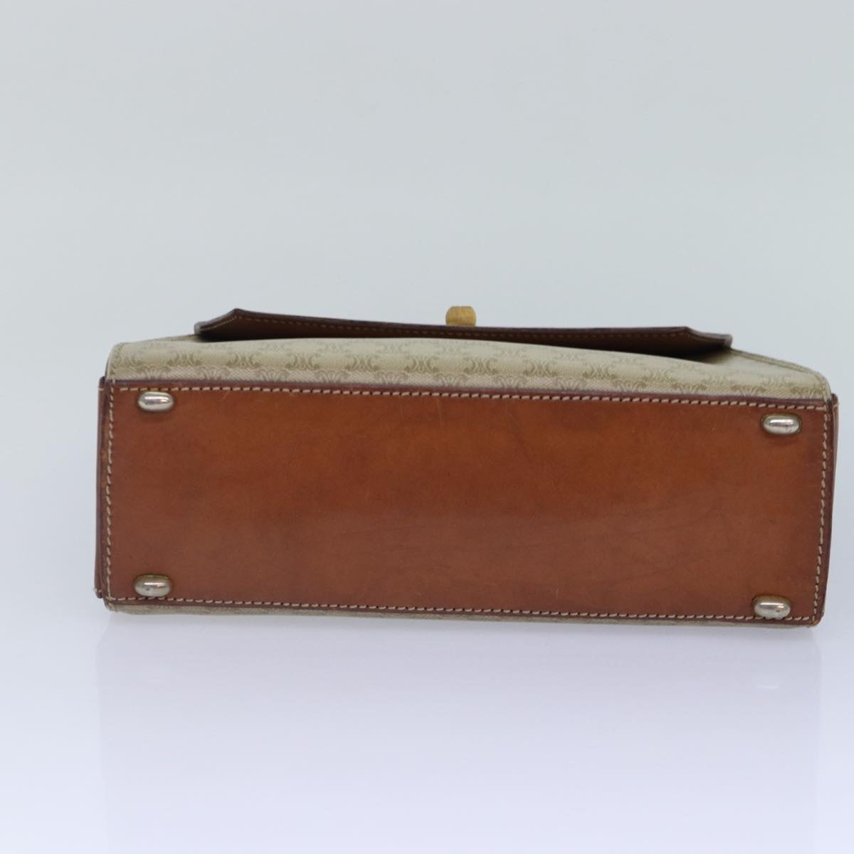 CELINE Macadam Canvas Hand Bag Pvc Leather Beige - 5