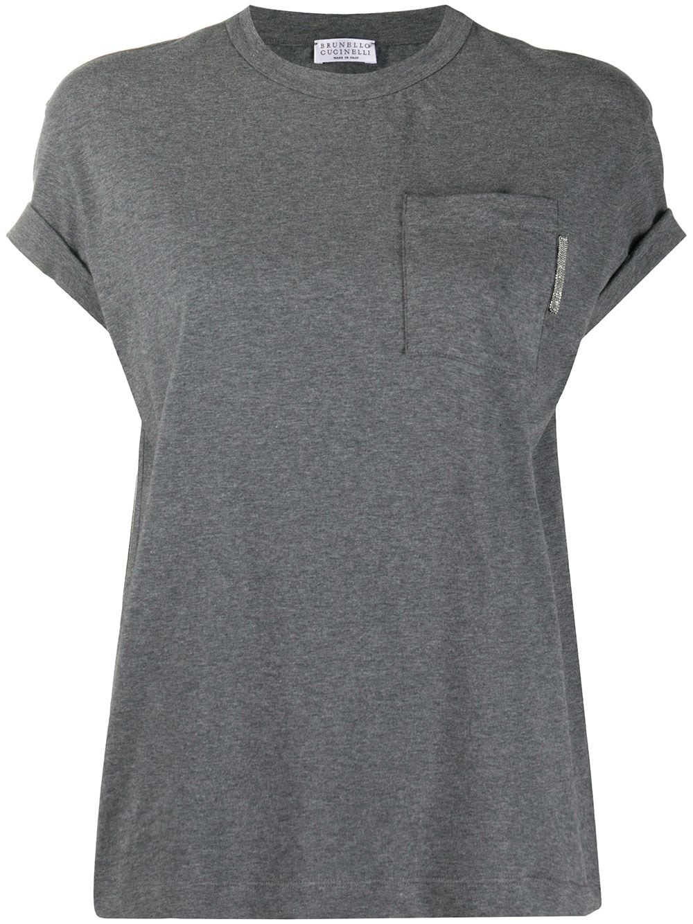 rolled sleeve T-shirt - 1