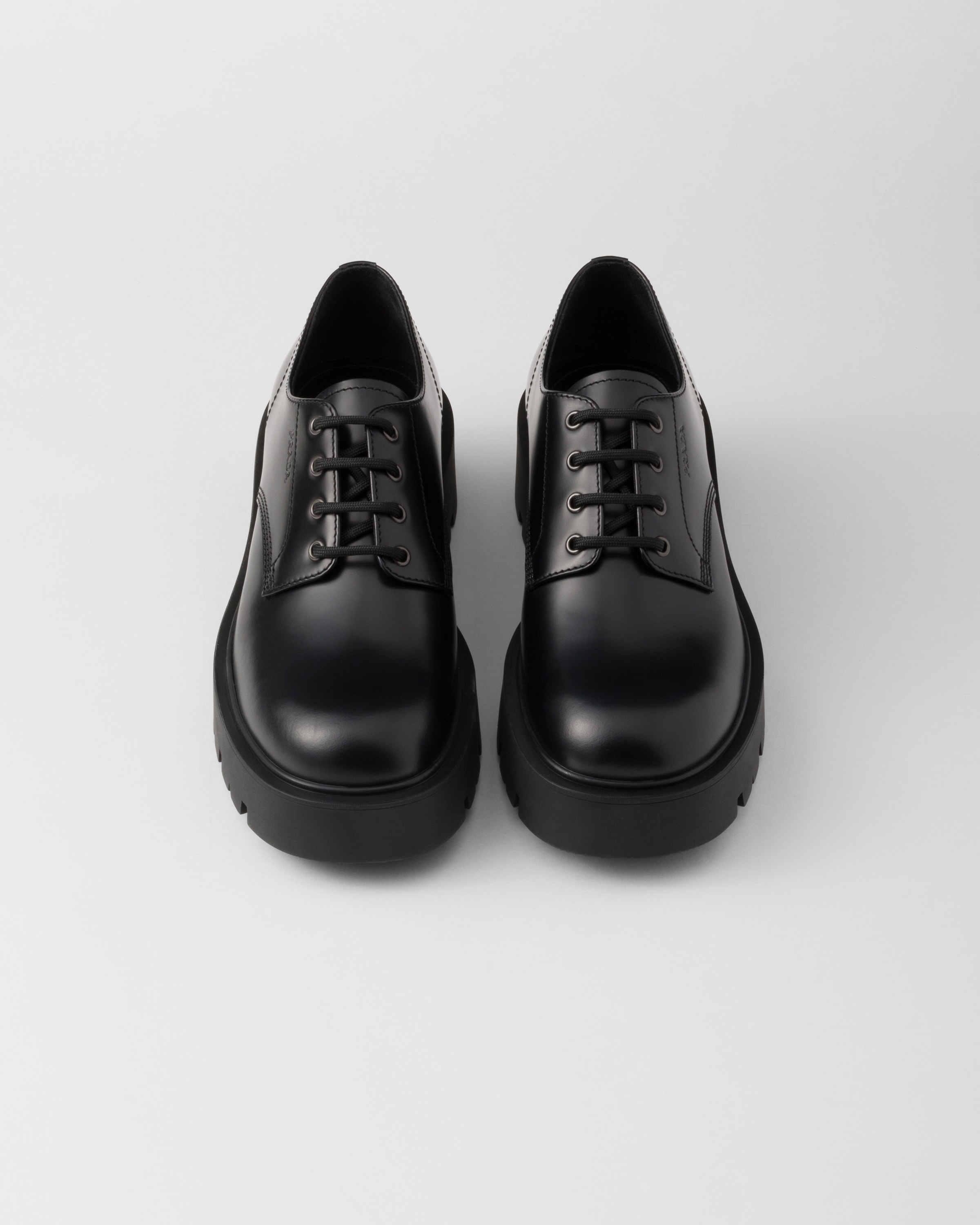 Brushed leather derby shoes - 4