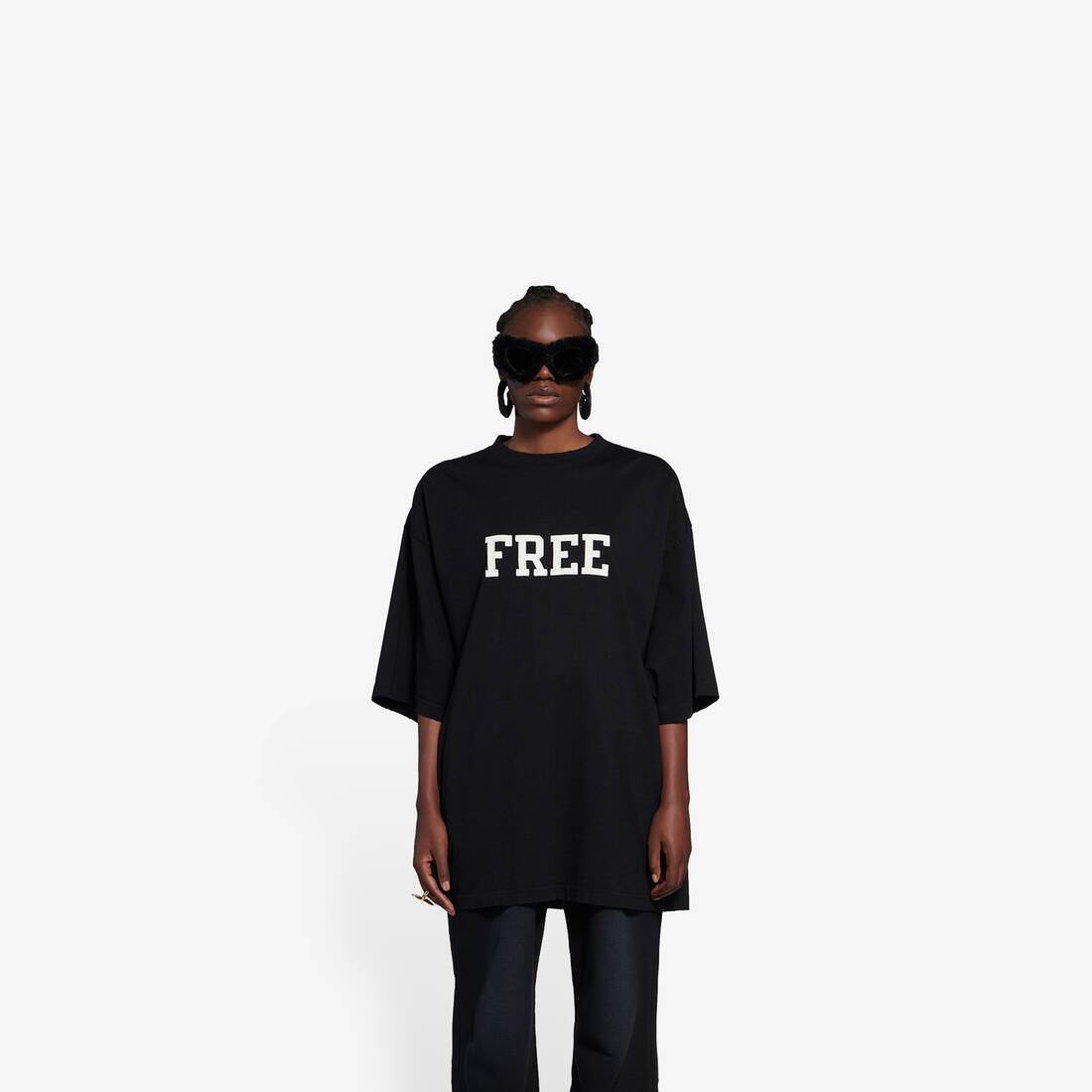 Free Wide Fit T-shirt in Black - 3