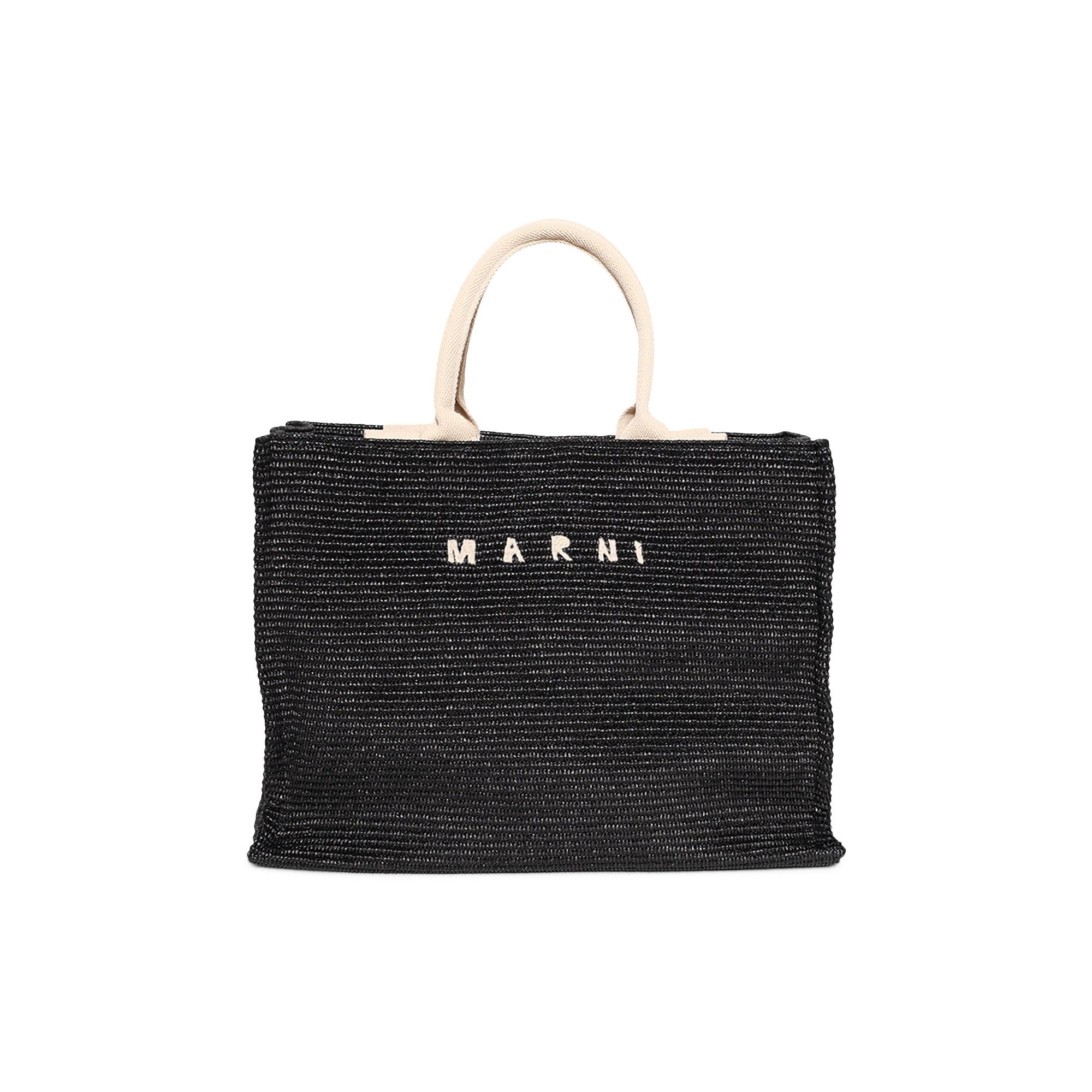 Marni Basket Tote Bag 'Black/Natural' - 1
