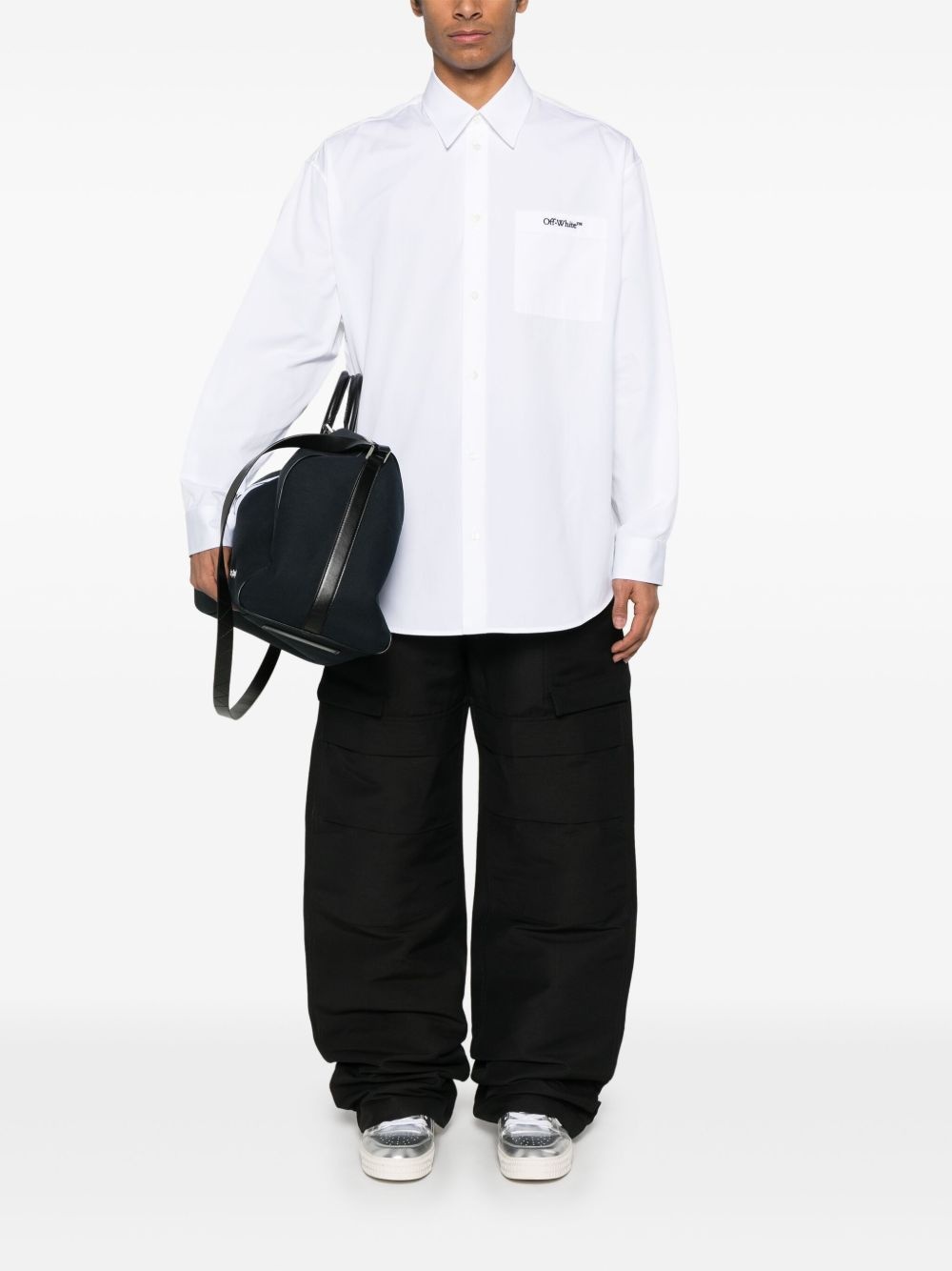 logo-embroidered shirt - 2