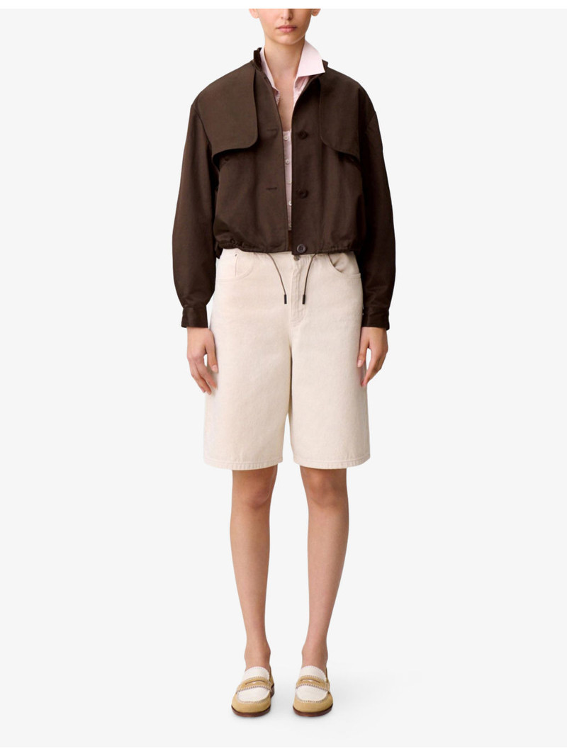 Claudie Pierlot High-Neck Relaxed-Fit Satin Jacket outlook