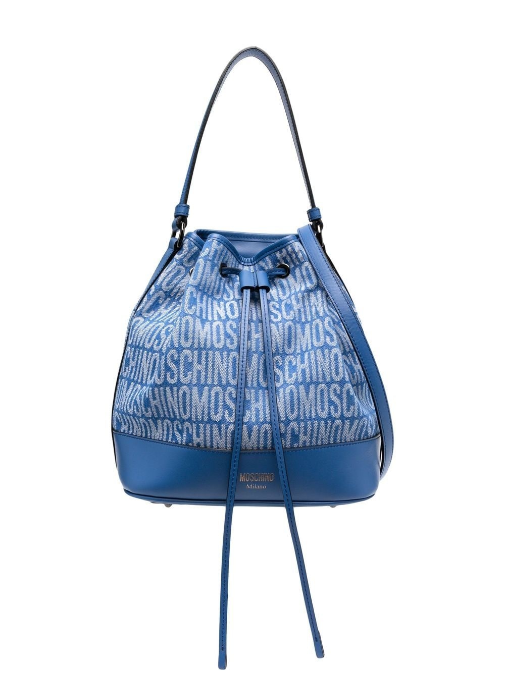 logo-print drawstring bucket bag - 1