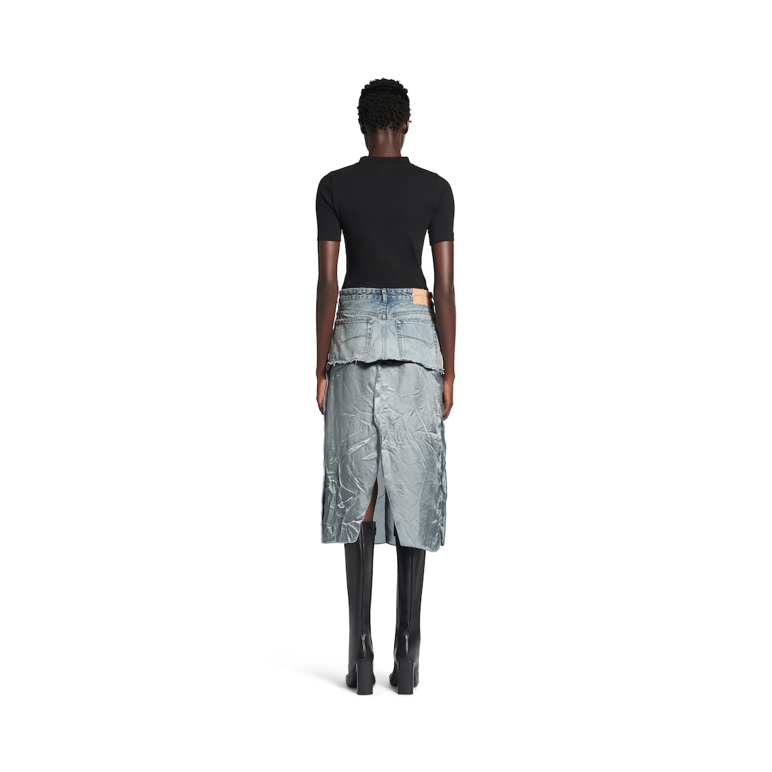Women's Ripped Off Skirt in Light Blue - 4