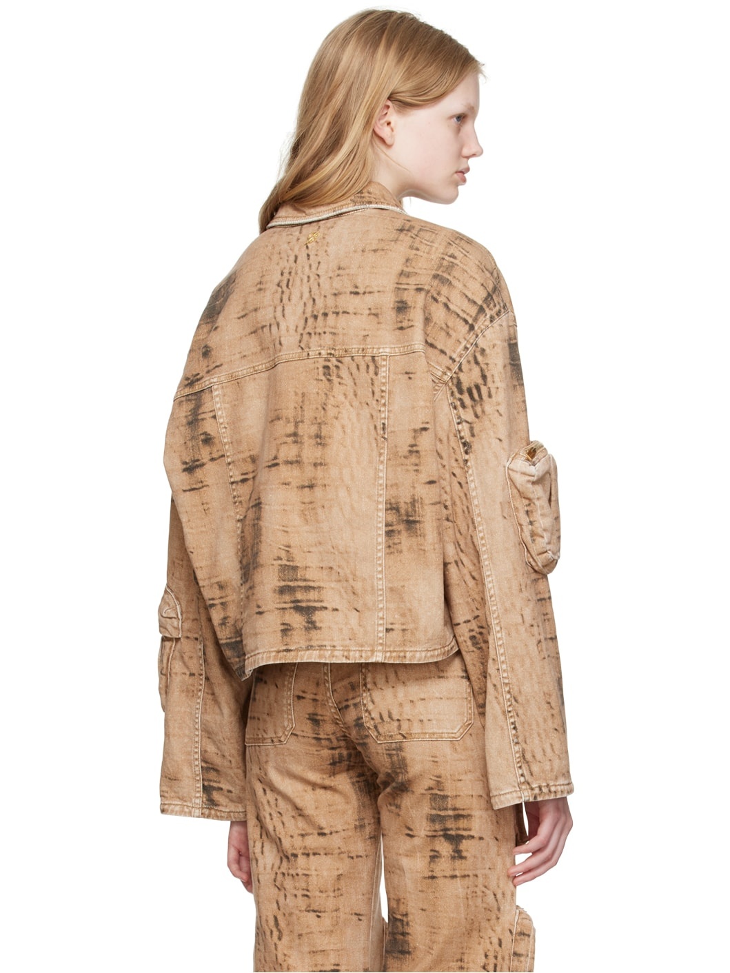 Tan Camouflage Denim Jacket - 3
