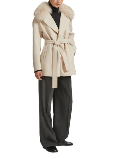 Yves Salomon Cashmere peacoat-style jacket with fox fur collar outlook