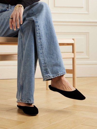 SAINT LAURENT Lido velour slippers outlook