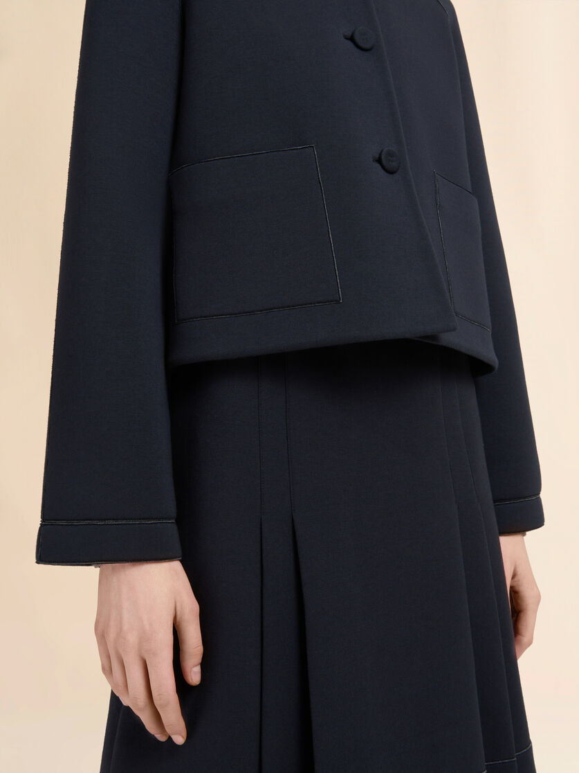 BLACK JERSEY JACKET WITH POCKETS - 5