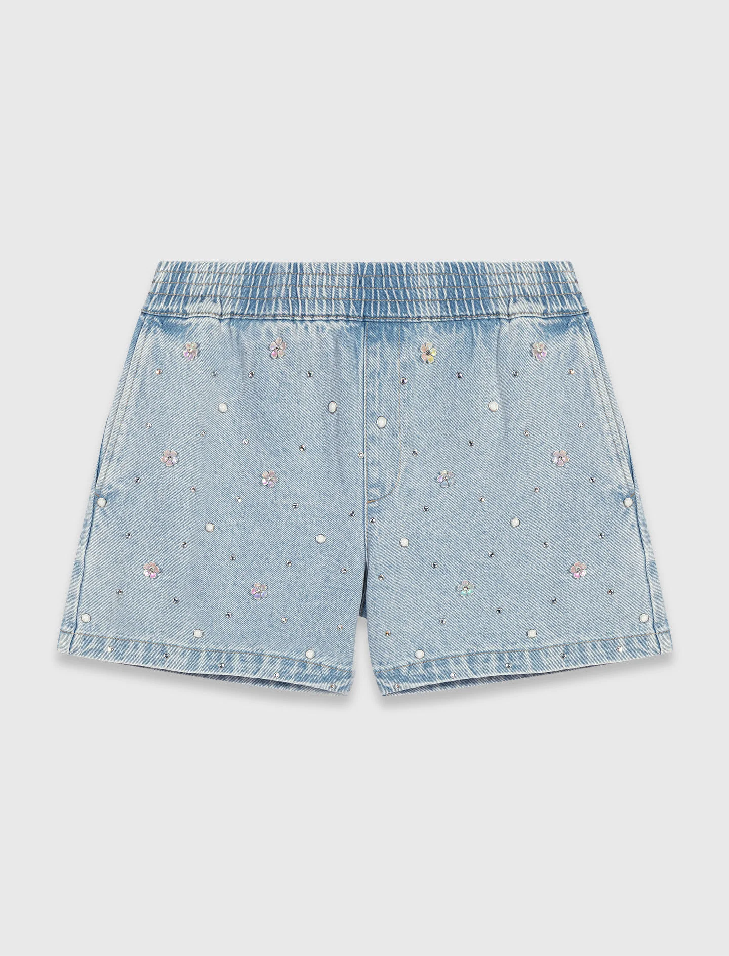 Floral denim shorts - 1