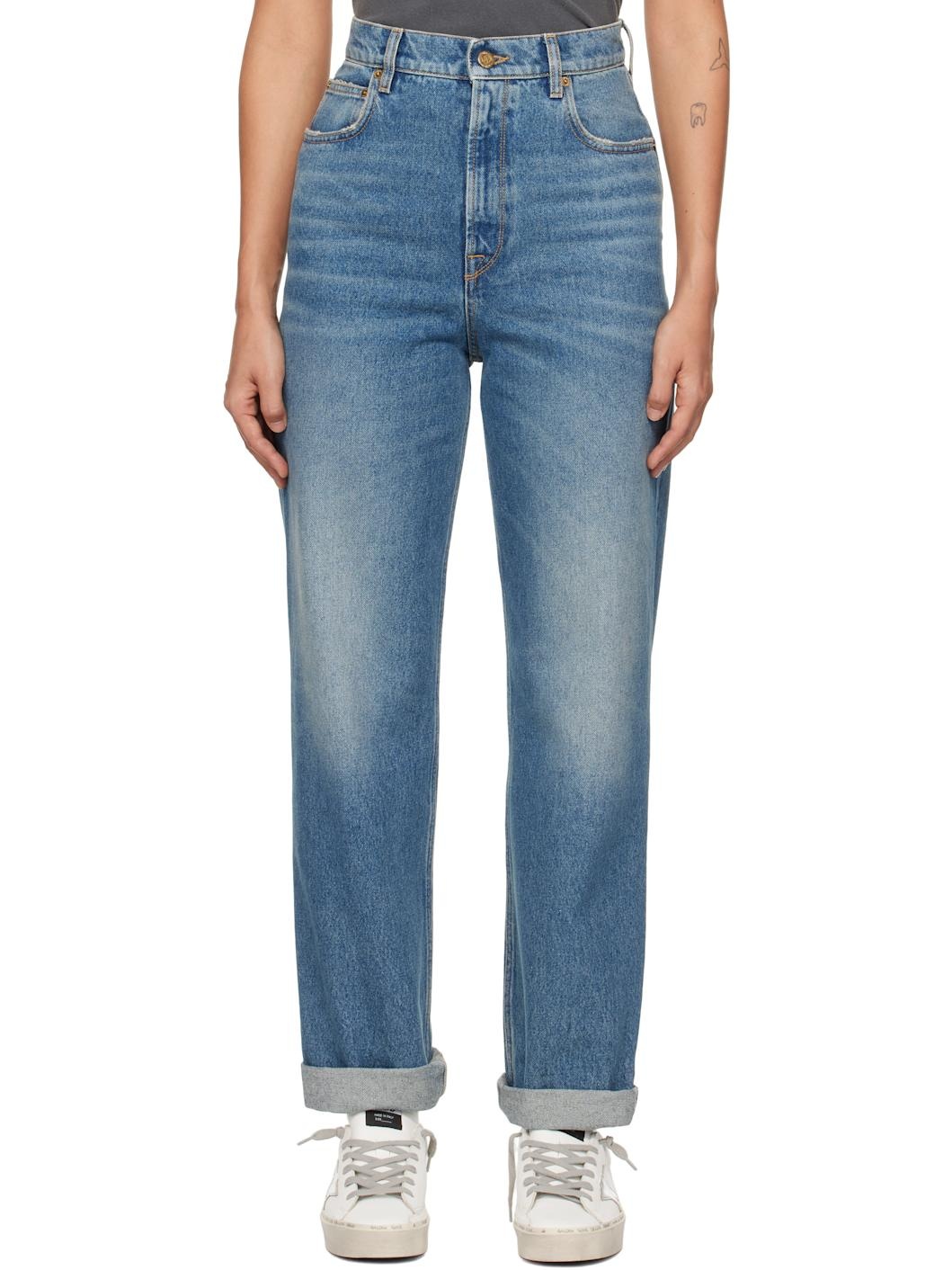 Blue Medium Wash Jeans - 1