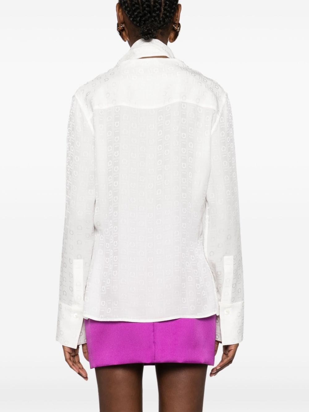 monogram-jacquard silk shirt - 4
