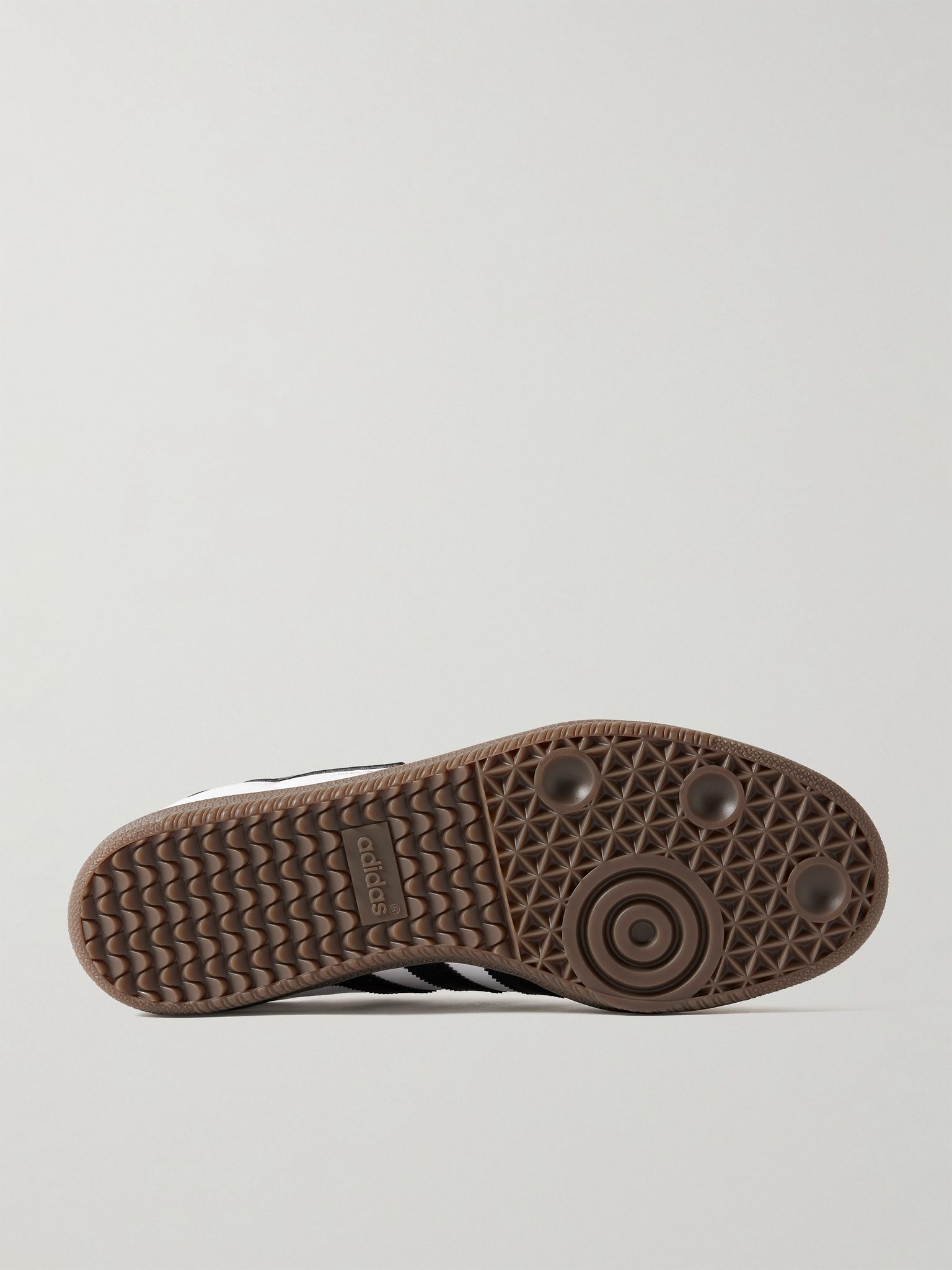 + Bape Samba Rubber-Trimmed Leather Sneakers White - 3